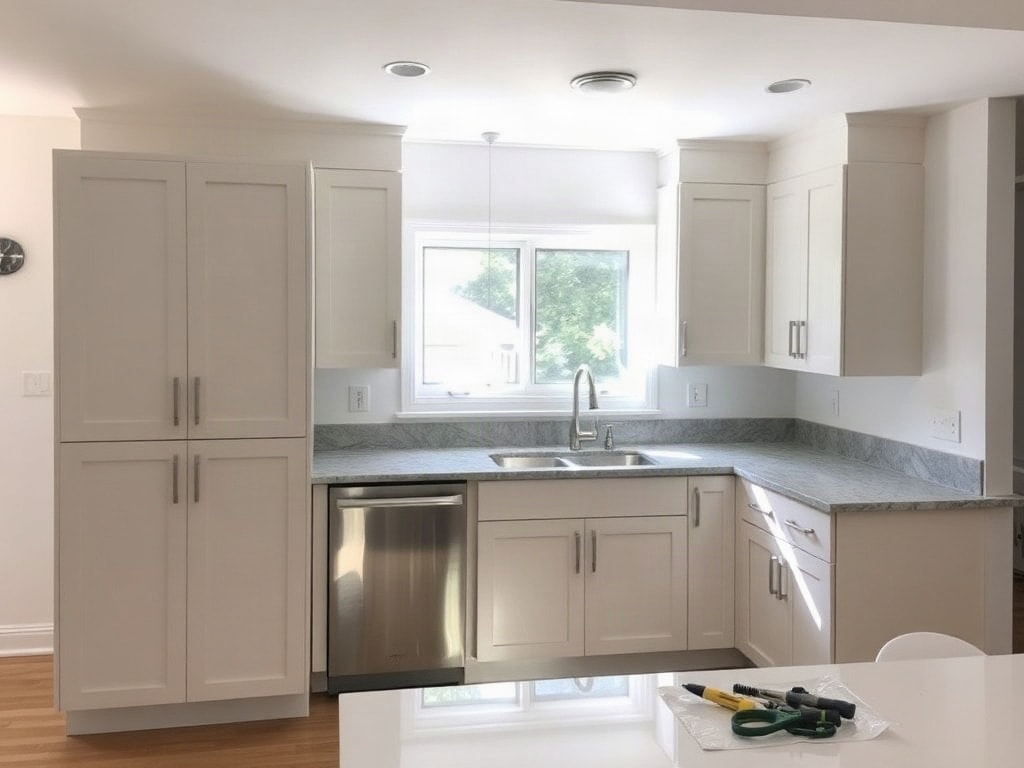 How LaunchFuse.ai Can Revolutionize Your Home Improvement Contracting Business Online — Launch Fuse AI Stunning finished kitchen with newly installed cabinets, bright and inviting.