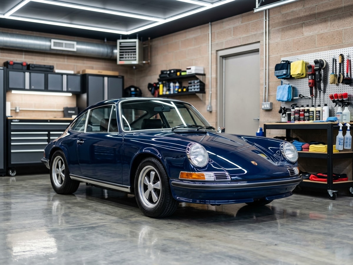 Unlock New Opportunities for Your Auto Detailing Business with Launch Fuse AI: Websites That Work for You — Launch Fuse AI Finished auto detailing work on a sparkling clean car in a bright garage