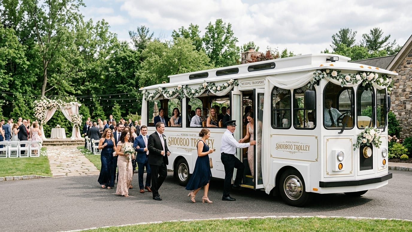 Shooboo Trolley & Shuttle Co providing Fort Dix, NJ Private Transportation Company services