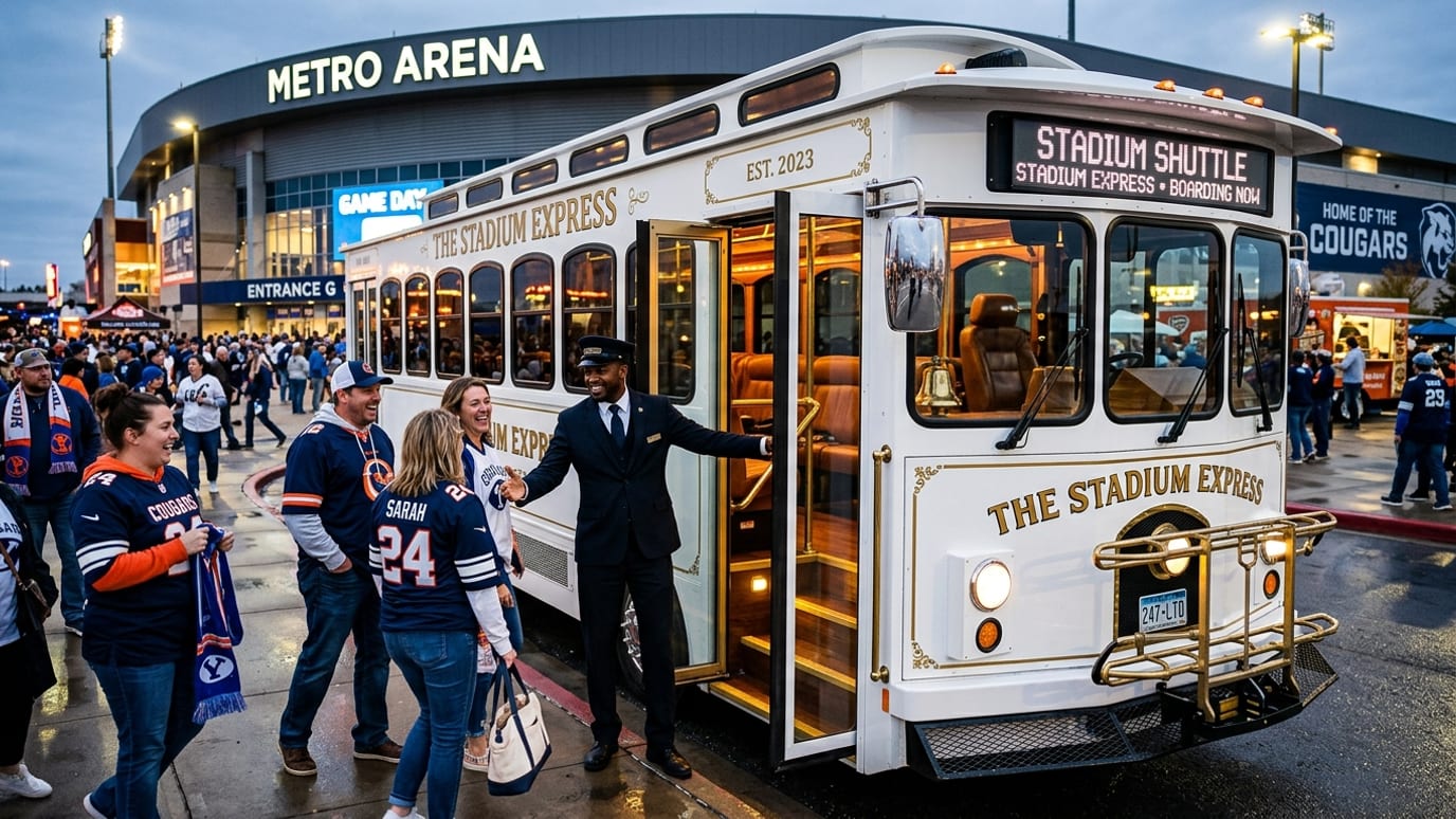 Shooboo Trolley & Shuttle Co providing Sporting Events Transportation Private Transportation Company services