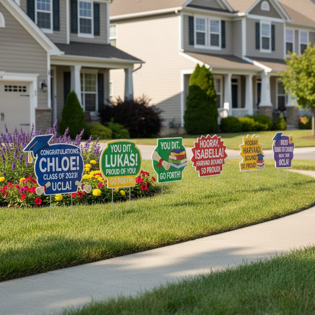 Lawn Signs For Less providing Custom Graduation Lawn Signs Lawn Sign Company services