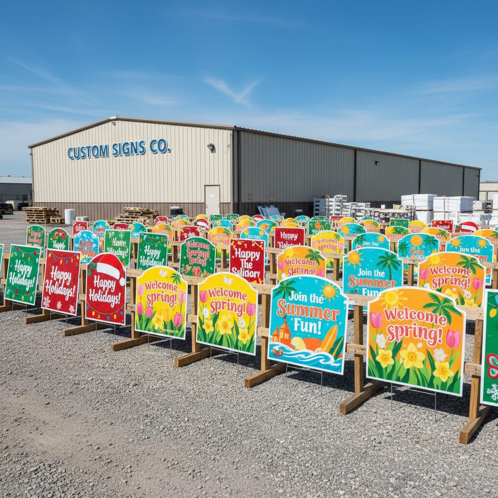 Lawn Signs For Less providing Seasonal Custom Lawn Signs Near Belmar, NJ Lawn Sign Company services